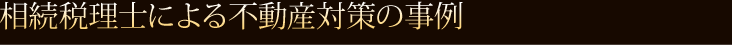 相続税理士による不動産対策の事例 
