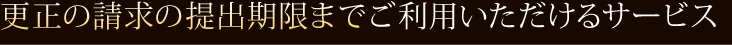  更正の請求の提出期限までご利用いただけるサービス 