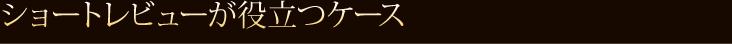 ショートレビューが役立つケース   